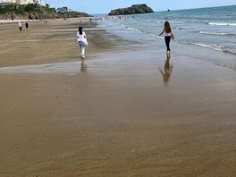 The beach heading to tenby