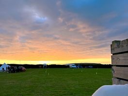 Sunset over the field