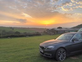Sunrise above the long mynd from the campsite.