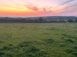 Sunset views towards the bottom of the field