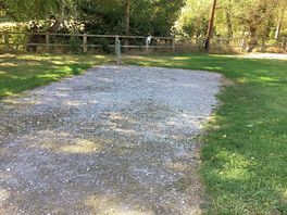 Hard standing pitch with electric hookup water and grey drain