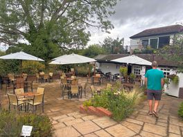 Lovely patio area at the pub.