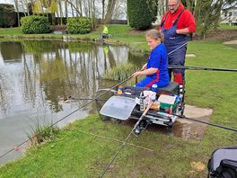 Daughter having a go at fishing got a nice little carp