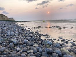 Quiberville beach at sunset