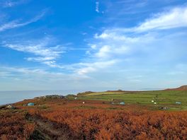 Looking down on campsite