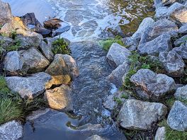 Water running into the lake