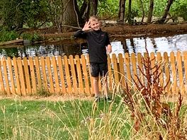 Pond by tent