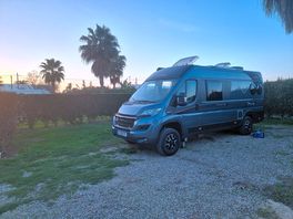 Our van on the pitch