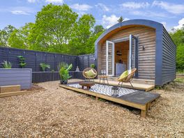 Landscaped lodge exterior