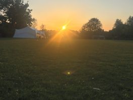 Sunset at summer down farm