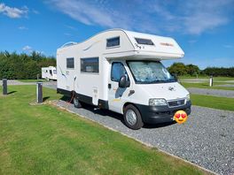 Size of motorhome aprox 23ft long and 10ft wide n still loads of room on pitch