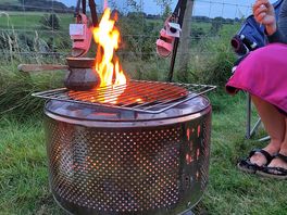 Cooking on the fire pit