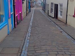 Whitby early morning street view
