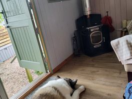 Relaxing in the hut