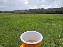 Morning coffee on the pitch