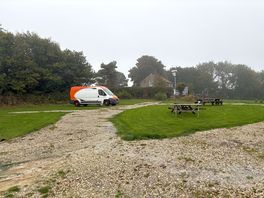 Top hard standing with grass camping