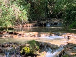 The river next to the campsite