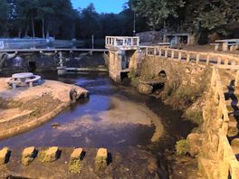 The public pool opposite the campsite
