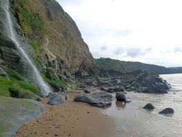 Tresaith waterfall only 20 min walk from the site