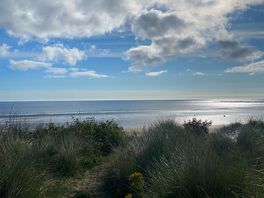 The beach which had a nice coastal walk