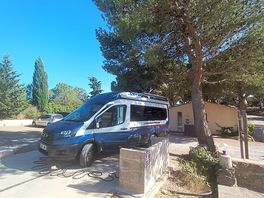 Water available to top up the tank in the motorhome service area.