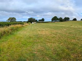 Panorama of site, facilities are a short walk towards the farm