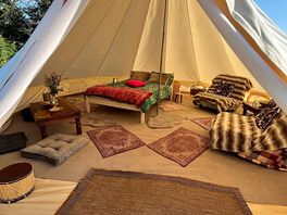 Inside the tipi!