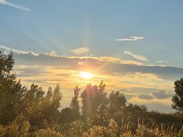 View of the sunsetting