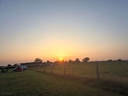 Sunset over the fields.