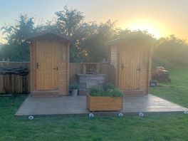 Immaculately clean compost loos