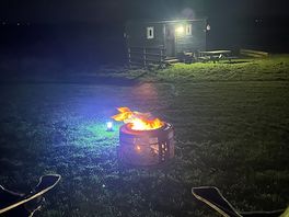 Fire pit and small toilet block