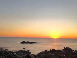 Beautiful sunset view from the campsite beach