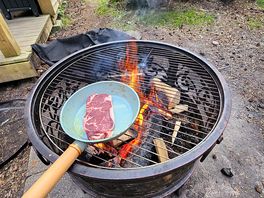 Steak on the firepit
