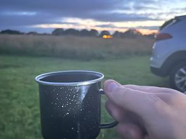 Watching the sun set in this tranquil and beautiful setting. do t forget your tea 🤩
