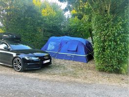 Shady private pitches with electrical hookup
