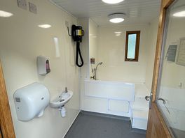 One of the two dog wash rooms