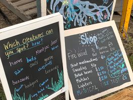 Info boards by the parking area