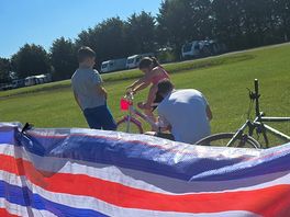 Children loved riding bikes round the camp site