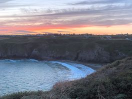 View from campsite looking into caerfai beach