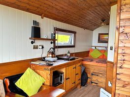 Inside the hut