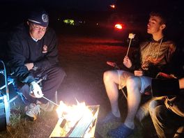 Toasting marshmallows for the first time