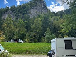 Uitzicht van onze plek op de camping