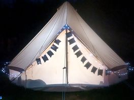 Bell tent at night