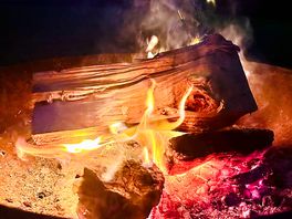 Relax around the fire at night.