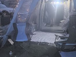 Our tent at night