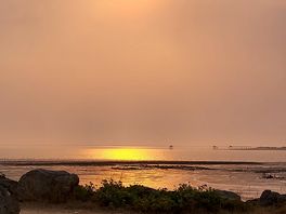 Couché de soleil face au camping merveilleux