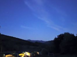 Night time view looking down the valley from our pitch.