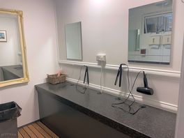 Hairdryers and straighteners free to use in the shower room.