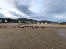View from the beach of the camping
