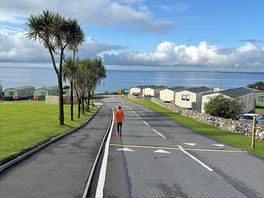 Walk down from shop to the entrance